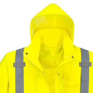 Chaqueta de Seguridad Impermeable y Reflectante de Alta Visibilidad para Hombre, con Capucha y Bolsillos, Ropa de Trabajo de Poliéster - Product Image 4