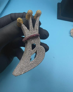 จี้ห้อยคอแบบกำหนดเองได้ ตัวอักษรชื่อเริ่มต้น จี้เงินแท้ 925 จี้ฮิปฮอป จี้เพชรโมอิสซาไนต์ VVS จี้ตัวอักษรพร้อมห่วงคล้องแบบมงกุฎ - Product Image 1