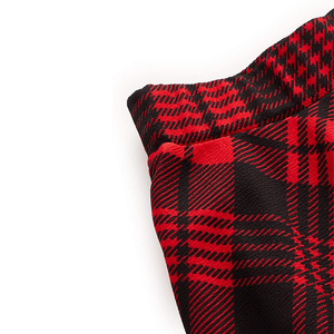 Jupe asymétrique de luxe pour femme, rouge et noire unie, taille élastique, longueur genou, imprimée, en polyester tissé doux, toutes saisons - Product Image 2