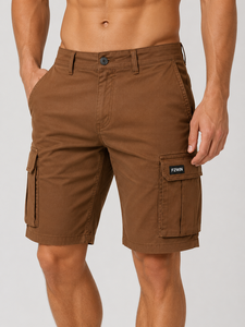 Pantalones Cortos Cargo Sólidos para Hombre F2WIN, Cintura Media Elástica, Transpirables, de Satén, Poliéster/Algodón, Casuales, Tipo Bermuda, con Bolsillos, Personalizables - Product Image 6