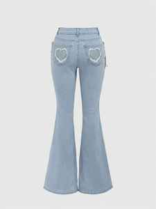 HAMIO SPORTS Últimas Novedades en Jeans de Mezclilla para Mujer, Pantalones Acampanados a la Moda, Cintura Alta, Impermeables, para Invierno - Product Image 3