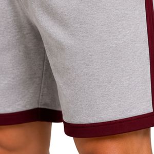 Conjunto Deportivo para Hombre, Gris Claro y Borgoña, Sin Mangas, con Capucha, Logotipo Personalizado, para Gimnasio, Fitness, Entrenamiento, Sudadera con Capucha y Pantalones Cortos, Ropa Deportiva - Product Image 4