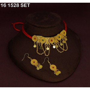 Conjunto de Collar Choker Árabe Vintage, Chapado en Oro, Joyería Tribal Afgana, Collar Étnico Bohemio para Mujer, Conjunto de Joyería Árabe - Product Image 2