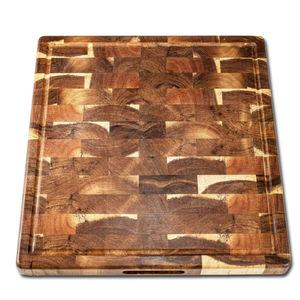 Planche à découper en bois artisanale, planche de cuisine en bois massif, design unique en damier, planche à découper et à servir au prix d'usine - Product Image 3