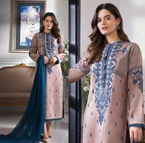 ชุดคามีซ ชัลวาร์ ผู้หญิง คุณภาพสูง สไตล์ฤดูหนาว ผ้าลินินพิมพ์ลาย ระบายอากาศได้ดี ไม่ยับ ใส่ได้สองด้าน ทรงหลวม ใส่ไปงานปาร์ตี้ได้ สไตล์ปากีสถาน - Product Image 3