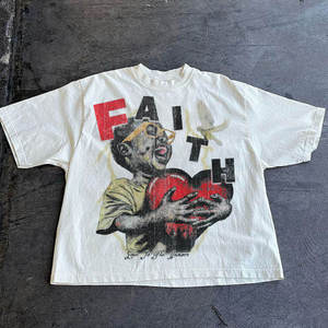 Saint Michael Faith Vs Fear T-shirt à manches longues pour hommes, décontracté, col rond, imprimé, en coton - Product Image 3