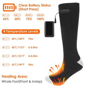 Calzini sportivi riscaldati elettrici per uomo e donna Piedi ricaricabili alimentati a batteria più caldi 4 livelli di temperatura per interni esterni - Product Image 6