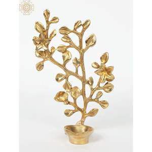 Designer en forme d'arbre Deepam en laiton fait à la main article Home Decor fabriqué en Inde - Product Image 1