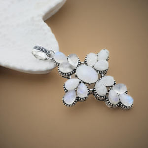 จี้มูนสโตนเคลือบเงิน – เครื่องประดับมูนสโตนธรรมชาติ - Product Image 4