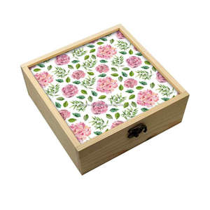 Caja de almacenamiento de joyería con diseño de esmalte de madera de mango cuadrado hecho a mano de calidad superior técnica pulida directa de la India - Product Image 4