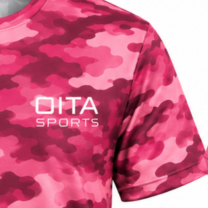 Rose <b>Pink</b> Camo <b>T</b> <b>Shirt</b> <b>Men</b> Short Sleeve Crew Neck Camouflage Printed Sports Training Running Workout Performance Activewear - Product Image 4