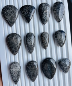 Natural <b>Black</b> Fossil Coral Loose Gemstone High Grade Handmade Gemstone for Decoration and Making Jewellery - Product Image 3