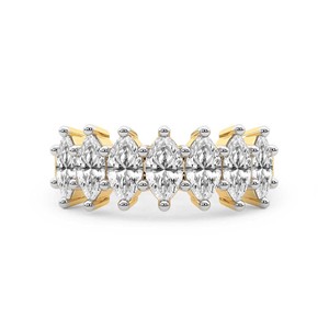 Bague personnalisée en or massif 10k/14k/18k avec diamant de laboratoire Callista Marquise, alliance pour femme. - Product Image 3