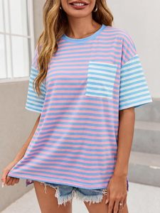 Nueva Camiseta de Mujer para Uso Casual, Camiseta de Manga Corta para Mujer, Camiseta de Algodón y Poliéster para Mujer Adulta, Precios de Fábrica para Damas - Product Image 5