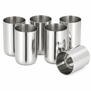 Vasos de acero inoxidable de doble pared con acabado de espejo premium, irrompibles, para el hogar, restaurantes y bebidas al aire libre. - Product Image 2