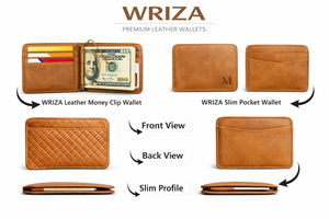 Cartera Corta de Cuero WRIZA con Decoración de Letras, Diseño Delgado, Duradera, Elegante y Compacta, Accesorio de Uso Diario para Hombres y Mujeres - Product Image 3