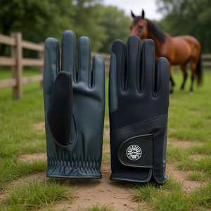 Unisex Summer Stretch Polyester Mesh Grip Riding Gloves Faux Leather Palm Hook Loop Closure Durable Comfortable <b>Equestrian</b> Gear - Product Image 3