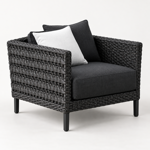 Conjunto de Sofá de Ratán Sintético para Exteriores con Cojines Gris Oscuro, Sillones de Mimbre y Mesa de Centro para Jardín, Patio y Terraza - Product Image 4