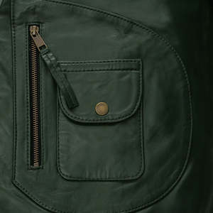 Vestes en cuir à fermeture éclair intégrale à prix de gros – Blouson d'hiver élégant en cuir véritable de qualité supérieure pour homme - Product Image 3