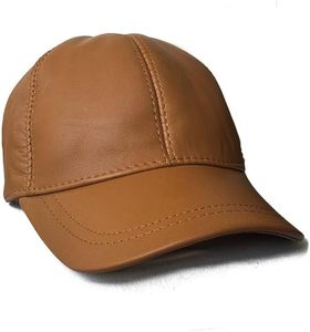 High Durability Genuine Cowhide Leather Baseball <b>Cap</b> Curved Brim Strapback <b>Cap</b> Custom Headwear Factory - Product Image 2