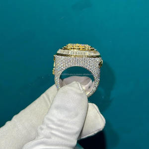 Anillo Champion de Plata de Ley 925 con Baño de Rodio, Clúster Completo de Moissanita, Estilo Hip Hop, Personalizado, Regalo de Aniversario de Bodas - Product Image 4