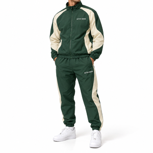 Men's Winter Training Half Zip <b>Wind</b> <b>Breaker</b> Pullover Color-Block Nylon Windbreaker Sweat Suits Customized OEM - Product Image 3