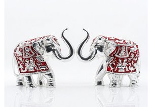 Ensemble de figurines d'éléphants décoratives plaquées argent 999 – Article élégant pour la décoration intérieure, idéal pour les événements festifs et les cadeaux de pendaison de crémaillère - Product Image 4