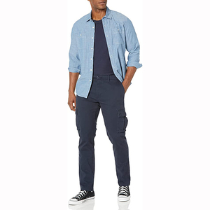 Cheap Men's Casual Straight <b>Cargo</b> <b>Pants</b> with 100% Cotton Canvas Waterproof Breathable & Eco-Friendly Design for <b>Work</b> Travel Use - Product Image 6