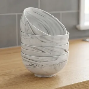 Cuenco de Mármol Gris Hecho a Mano, Recipiente Decorativo de Piedra Natural para Centro de Mesa de Sala de Estar, Decoración de Interiores del Hogar - Product Image 6