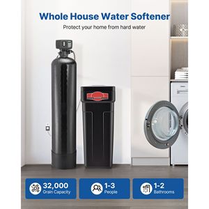 Système adoucisseur d'eau numérique automatique pour toute la maison, 48 000 grains, avec vanne de dérivation pour la réduction de l'eau dure - Product Image 2