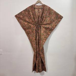 Vestido Kaftán Informal de Verano con Estampado Floral Tropical, sin Mangas, de Algodón, para Mujer, Ropa de Playa, Estilo Asia Pacífico - Product Image 1