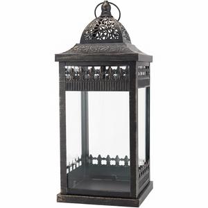 Ensemble de 2 lanternes à bougies en verre et métal doré, style marocain, décoratives, en fer, pour décoration de mariage et d'événements - Product Image 6