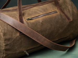 Bolsa de Viaje de Lona y Cuero Resistente, Impermeable, para Fin de Semana, Modelo LCTB-0017, Venta al Por Mayor - Product Image 4