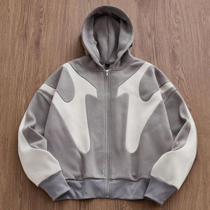 Sudadera con capucha de punto informal de moda para hombre, ajuste holgado, venta al por mayor, ropa personalizada, el mejor proveedor, sudadera con capucha extragrande con cremallera para hombre - Product Image 1