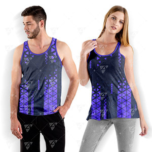 Traje Deportivo para Hombre, Tejido Sin Costuras, para Correr, de Secado Rápido, Transpirable, Ligero, Sin Mangas, 100% Poliéster Sublimado - Product Image 1