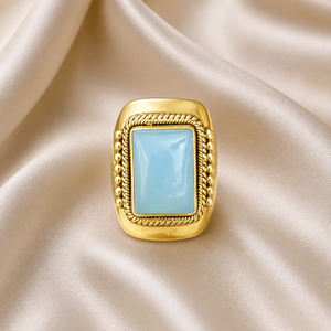 Pendentif en pierre précieuse d'aigue-marine naturelle, argent sterling 925 plaqué or rose jaune, bijoux faits à la main, cadeau, vente en gros, grande pierre, bague - Product Image 3