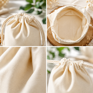 Premium Cotton <b>Drawstring</b> Storage <b>Bag</b> Reusable Eco Friendly Multipurpose Gift Packaging Travel Organizer Pouch Natural <b>Bag</b> - Product Image 3