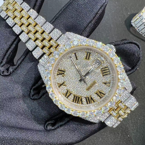 นาฬิกาควอตซ์สแตนเลสประดับเพชรโมอิสซาไนต์สุดหรูสำหรับสวมใส่ทุกวัน งานปาร์ตี้ และโอกาสพิเศษ ราคาโรงงาน ขายส่ง - Product Image 1