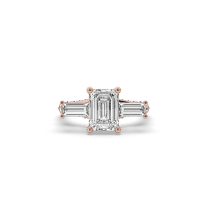 Luxury 2 Carat <b>Emerald</b> Brilliant Lab Created Diamond <b>Ring</b> 925 <b>Silver</b> Gold Unique Design Wedding Band IGI Certified - Product Image 5