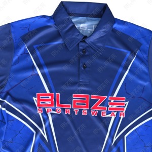 Polo à manches courtes pour homme Blaze Sportswear, bleu, séchage rapide, design géométrique, imprimé coach, style sportif - Product Image 6
