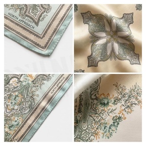 NORTH APPROACH Women's Square <b>Silk</b> <b>Scarf</b> Floral Print Elegant Multi-Functional Fashion Accessory All Seasons - Product Image 4
