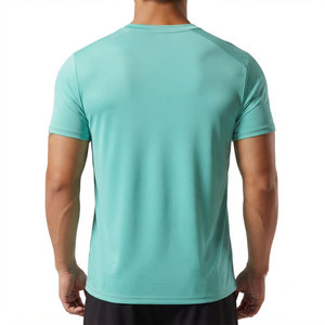 T-shirt d'entraînement pour homme à manches courtes, col rond, couleur personnalisable, coupe ajustée, léger, sportif, tailles adultes personnalisables - Product Image 2