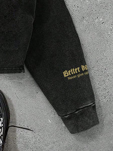 Sweat à capuche oversize délavé pour homme, style streetwear décontracté, idéal pour la gym, en molleton épais, pour l'hiver, prix abordable, personnalisation OEM, tendance - Product Image 4