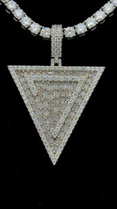 Unique 925 Argent Triangle Forme Haute Qualité Usage Quotidien Baguette Coupe Moissanite Hip Hop Pendentif pour Rappeur au Prix de Gros - Product Image 5