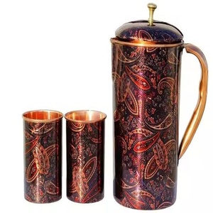 Nouvelle conception écologique – Couvercle de carafe en cuivre de qualité supérieure avec poignée, 1300 ml, corps sans joint pour usage domestique/bureau/cuisine - Product Image 1