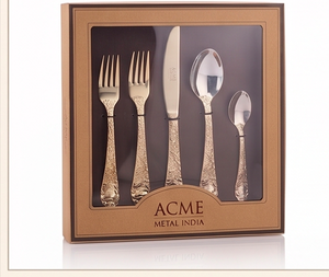 Classic Vintage Floral Embossed <b>Gold</b> <b>Cutlery</b> Set High Quality <b>Gold</b> PVD Stainless Steel For Home Kitchen And Restaurant - Product Image 4