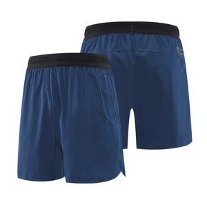Pantalones cortos de entrenamiento para correr para hombre, pantalones cortos de gimnasio de secado rápido, pantalones cortos deportivos transpirables con corte láser y bolsillo con cremallera, elásticos en 4 direcciones - Product Image 4