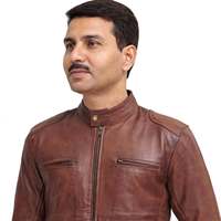 Blouson Moto Vintage Personnalisé en Cuir Véritable Givré pour Homme, Nouveau Design Hiver, Style Streetwear, Fermeture Éclair, Noir et Marron