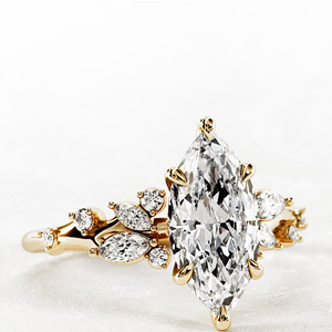 Bague de fiançailles et de mariage de luxe en or jaune 14 carats avec diamant de laboratoire ovale certifié IGI, 2,25 carats, cadeau de fête, bijoux Global Gems - Product Image 4