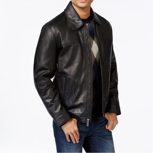 New Custom Design Fashion Motorbike Winter Leather <b>Jacket</b> Front Zipper Side Pockets Casual Wear Winter <b>Biker</b> <b>Jacket</b> - Product Image 2